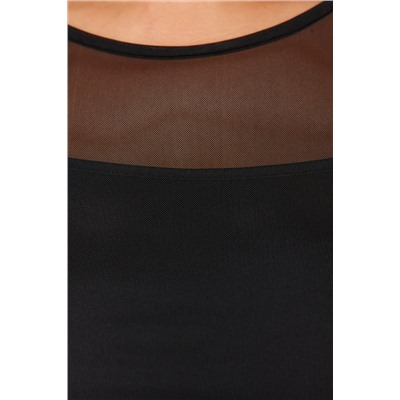 Siyah Tül Örme Büyük Beden Midi Elbise TBBSS24AH00058
