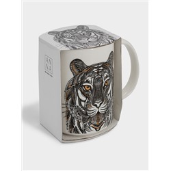 Кружка, 500 мл, фарфор N, белая, Тигр, Wild