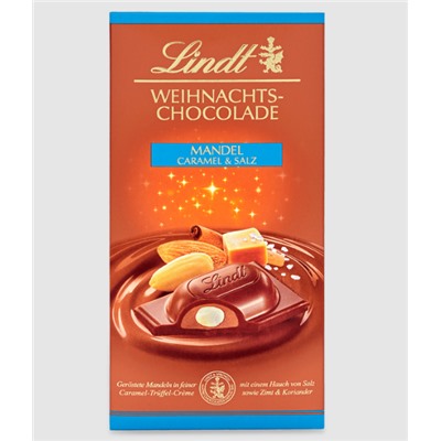 Weihnachts-Chocolade, Mandel, Caramel & Salz, 100g