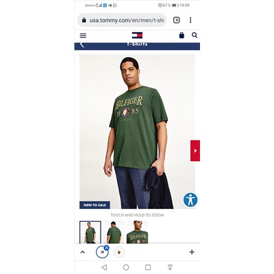 ICON BIG AND TALL ORGANIC COTTON CREST T-SHIRT