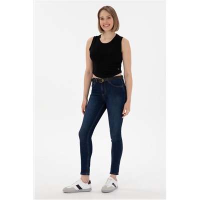 Kadın Siyah Kolsuz Bisiklet Yaka Crop Basic Tişört