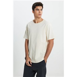 Lee, Regular Fit Normal Kesim Bisiklet Yaka %100 Pamuk Bej Tişört
