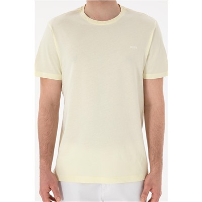 Erkek Regular Fit Bisiklet Yaka Limon Basic Tişört