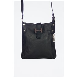 Bandolera de piel Negro
