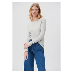 MaviBisiklet Yaka Gri Kazak Slim Fit / Dar Kesim 171365-80196
