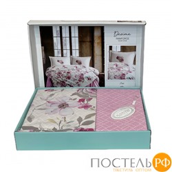 Постельное белье "Карвен" ранфорс евро (4 пр) Desima Pink v-1
