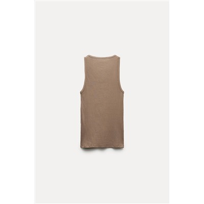 RIBBED COTTON TANK TOP