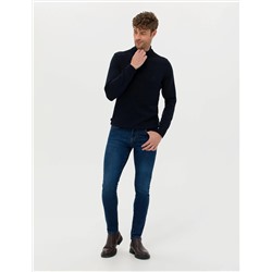 Lacivert Slim Fit Yarım Balıkçı Basic Triko Kazak