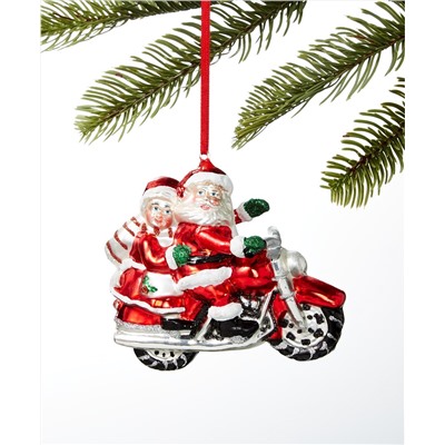 Holiday Lane Santa's Favorites Santa & Mrs. Claus on Motorcycle Ornament, Created for Macy's