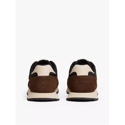 Mixed-Texture Suede Sneaker