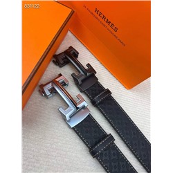 Мужские ремни Hermes Высокое качество!  Цвет пряжки матовый, серебряный Оригинальная упаковка Размеры: 115