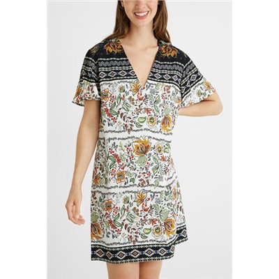 Vestido camisetero étnico