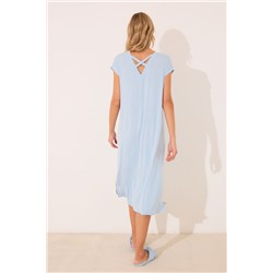 Camisón midi viscosa brillos azul