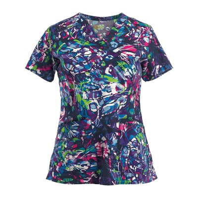 WonderWink Scrubs WonderFLEX Lady Fly By Print Top