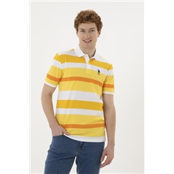 Erkek Regular Fit Polo Yaka Safran Tişört