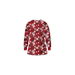 UA Festive Snowflakes Red Print Scrub Jacket
