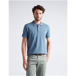 Short Sleeve Piquet Polo, Men, Blue