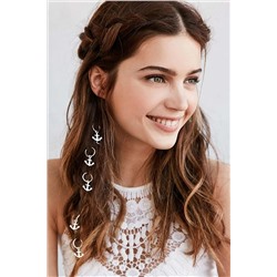 Monalisa Kadın Silver Çapa Saç Küpe Seti Tk00560 monalisa saç boncugu 1