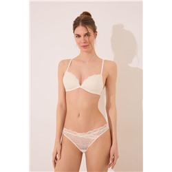 Braga clásica microfibra y encaje print cebra crema