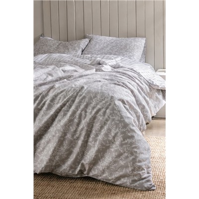 Garde King Size %100 Pamuk Ranforce Baskılı Nevresim Takımı - Gri