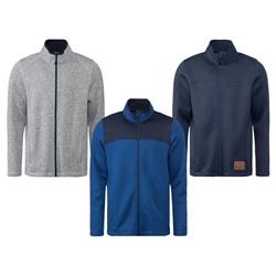 LIVERGY Herren Strickfleecejacke mit Stehkragen