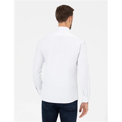 Beyaz Slim Fit Uzun Kollu Gömlek