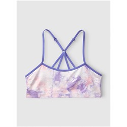 HAPPY NATION FOR TWEENS SEAMLESS SCOOP NECK RACERBACK SPORTS BRA