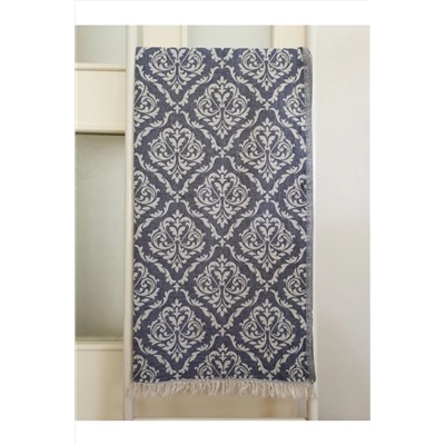 Melis Home, Peştemal, Banyo Havlusu, Plaj Havlusu, %100 Pamuk Damask Lacivert