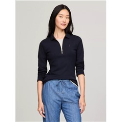 Long-Sleeve Zip Slim Fit Polo