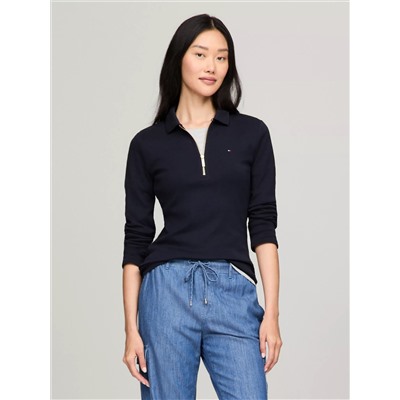 Long-Sleeve Zip Slim Fit Polo
