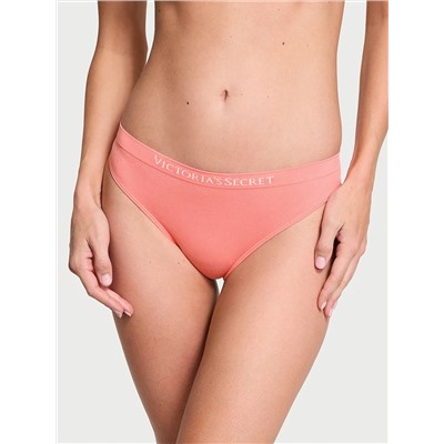 Seamless Lace-Trim Thong Panty