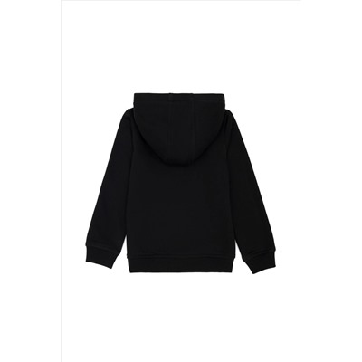 Erkek Çocuk Siyah Basic Sweatshirt