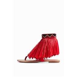 Sandalia plana flecos Stella Jean