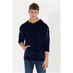 Erkek Lacivert Kapüşonlu Sweatshirt