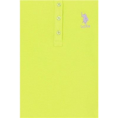 Kız Çocuk Fıstık Yeşili Basic Polo Yaka Tişört