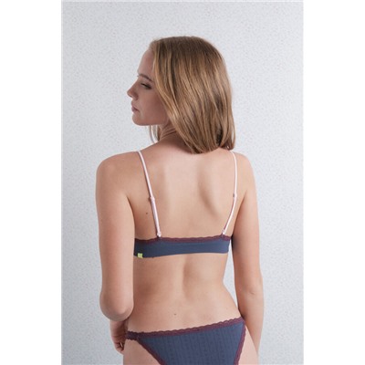 Sujetador seamless pointelle azul