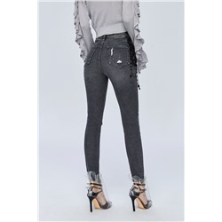 Vaquero skinny fit de tiro alto Negro