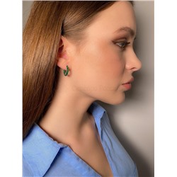 Серьги из серебра с фианитами родированные 925 пробы с-7208р232