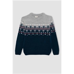 Defacto Erkek Çocuk Regular Fit Bisiklet Yaka Kazak B2252A823CW