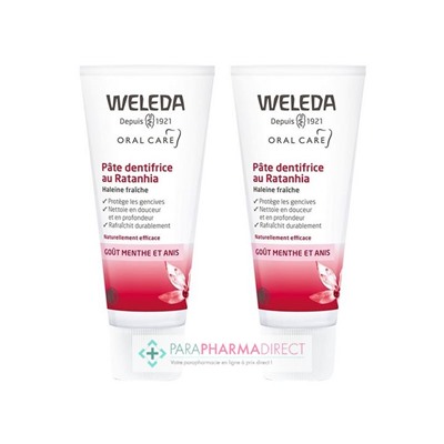 Weleda Pâte Dentifrice au Ratanhia Protège & Renforce les Gencives 2x75 mlLot  × 2