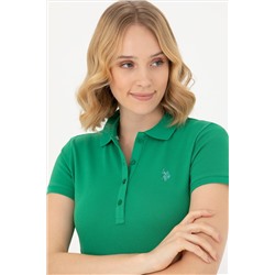 Kadın Yeşil Basic Polo Yaka Tişört