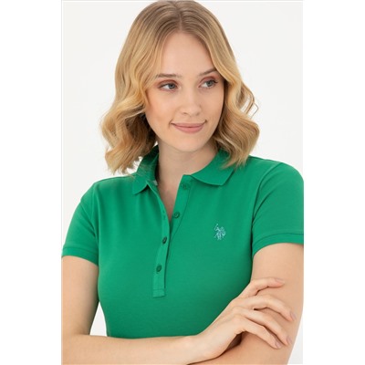 Kadın Yeşil Basic Polo Yaka Tişört
