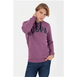 Erkek Menekşe Kapüşonlu Basic Sweatshirt
