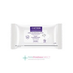 Cattier Lingettes Démaquillantes Visage, Yeux & Lèvres BIO x25 lingettes