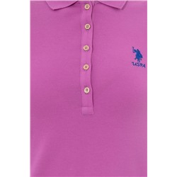 Kadın Menekşe Polo Yaka Örme Elbise