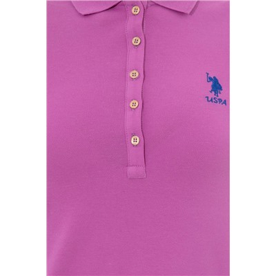 Kadın Menekşe Polo Yaka Örme Elbise