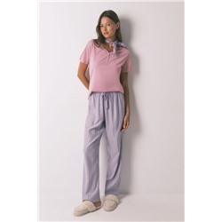 Camiseta manga corta algodón perchado rosa