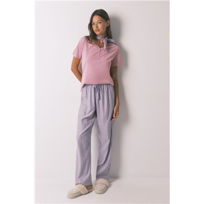 Camiseta manga corta algodón perchado rosa