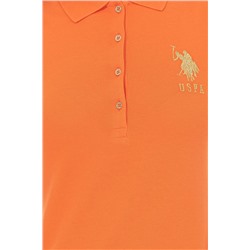 Kadın Turuncu Basic Polo Yaka Tişört