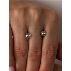 Серьги-пусеты из серебра с кристаллами Swarovski Северное сияние родированные 925 пробы 0057с-001AB